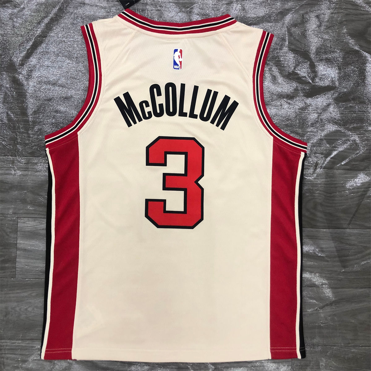 NBA Portland Trail Blazers V-Neck White Jersey McCOLLUM#3 S-XXL