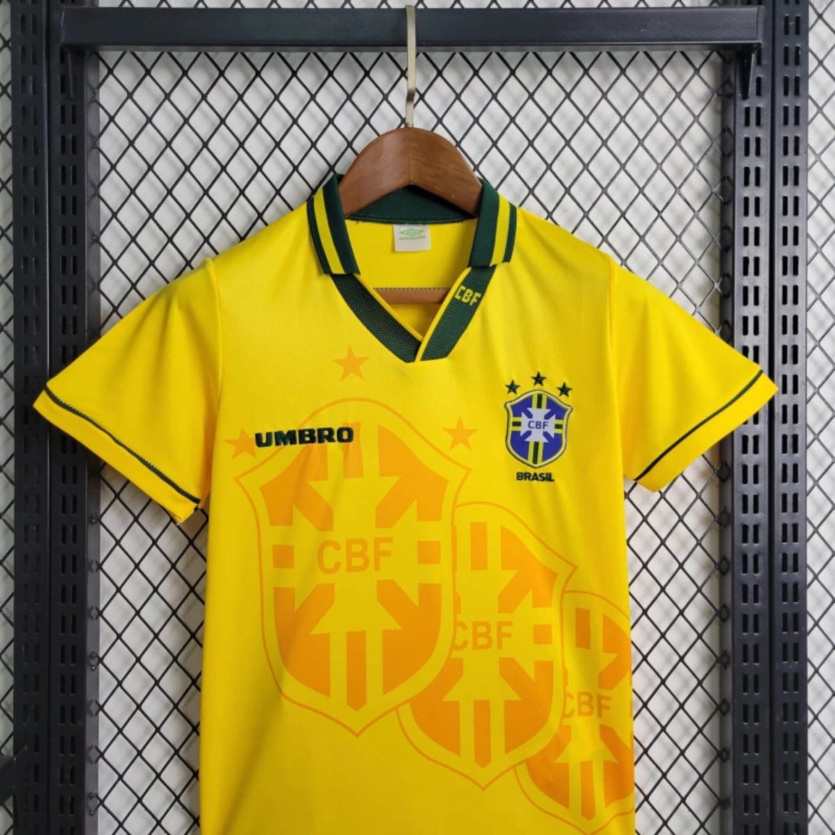 Retro 1994 Brazil home jersey Kid Kits Size 16-28