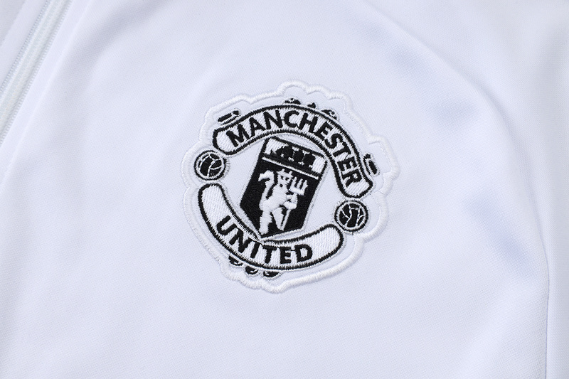 2025/26 Manchester United White Jacket Training Suit Set Football Team Shirt Sports Fashion