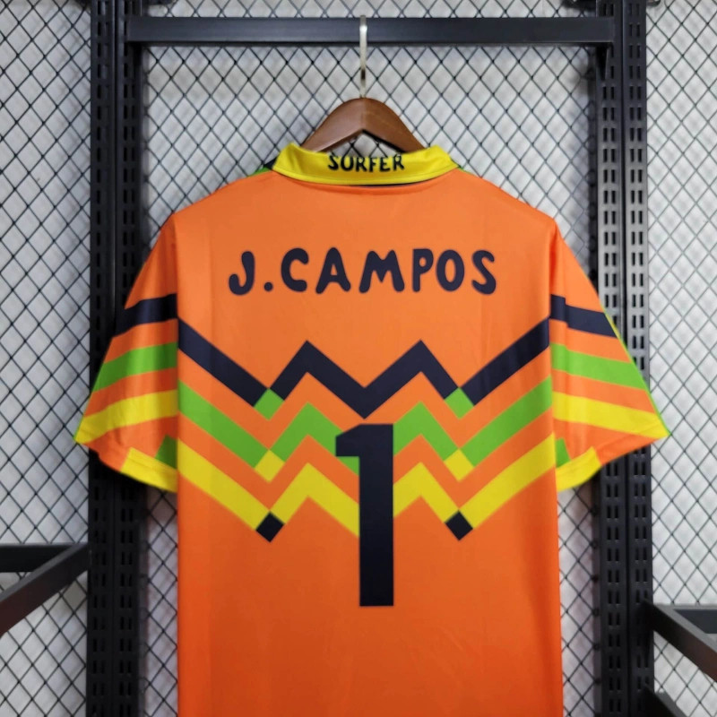 Retro Mexico 1995 Goalkeeper Green and Orange jersey Fan Version CAMPOS Number 1