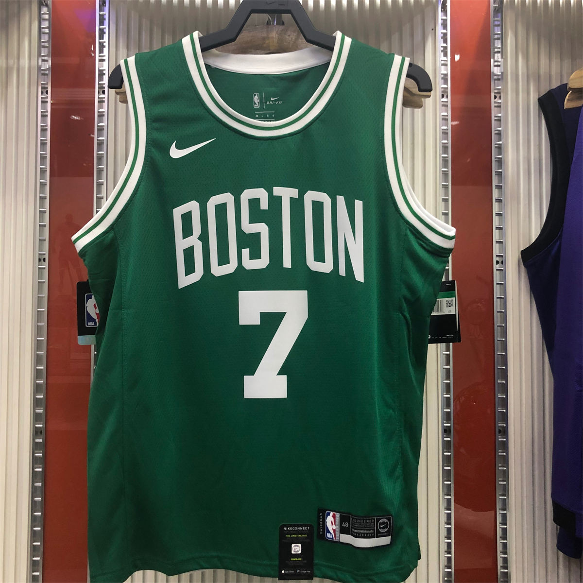 NBA Boston Celtics round neck Retro Green Jersey Brown#7 S-XXL
