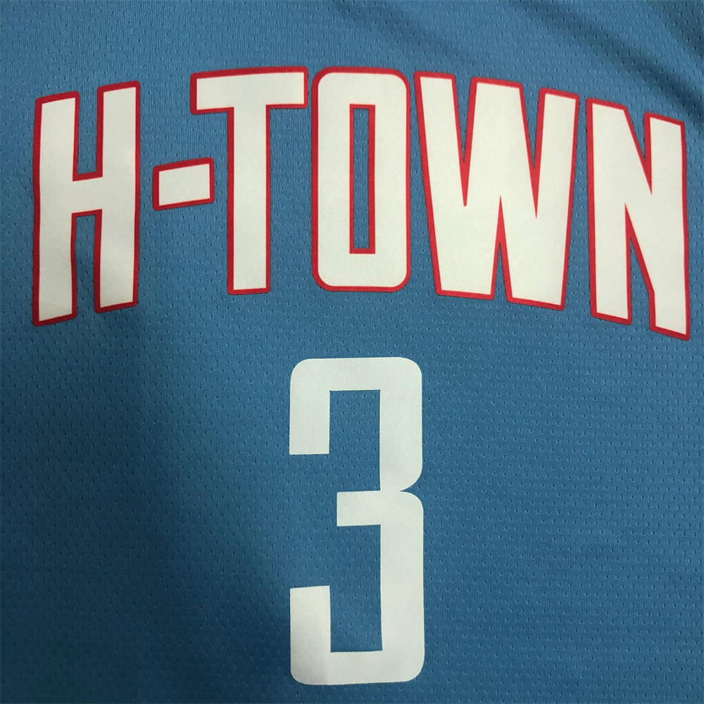 NBA Houston Rockets V-Neck Light Blue Jersey PAUL#3 S-XXL