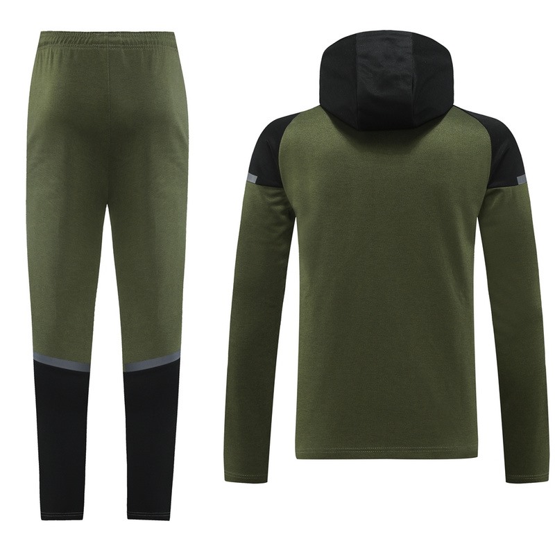 2024 Puma Blackish green Hoodie Jacket Kit Set Football Team Shirt Sports Fashion