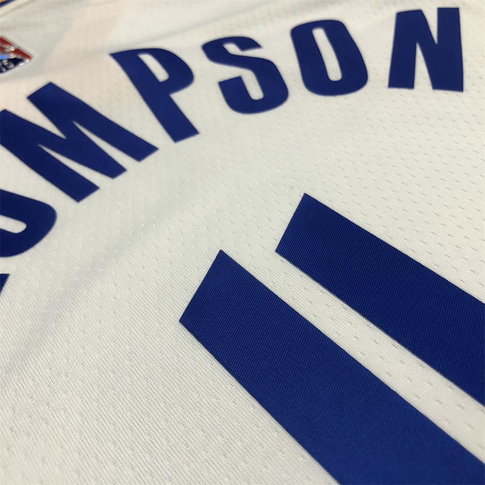 NBA Golden State Warriors V-Neck 75th anniversary White Jersey THOMPSON#11 S-XXL