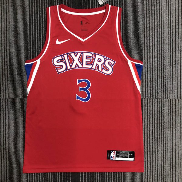NBA Philadelphia 76ers red Jersey IVERSON#3 S-XXL