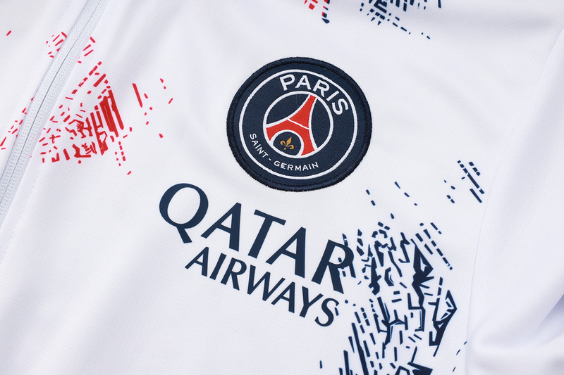 2024/25 Paris White Jacket Training Suit Set Football Team Shirt Sports Fashion