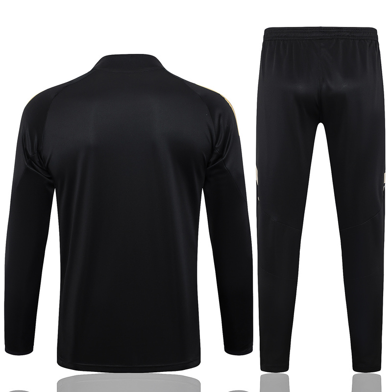 24/25 Real Madrid Black Long-sleeved half-pull training kit Football team kit