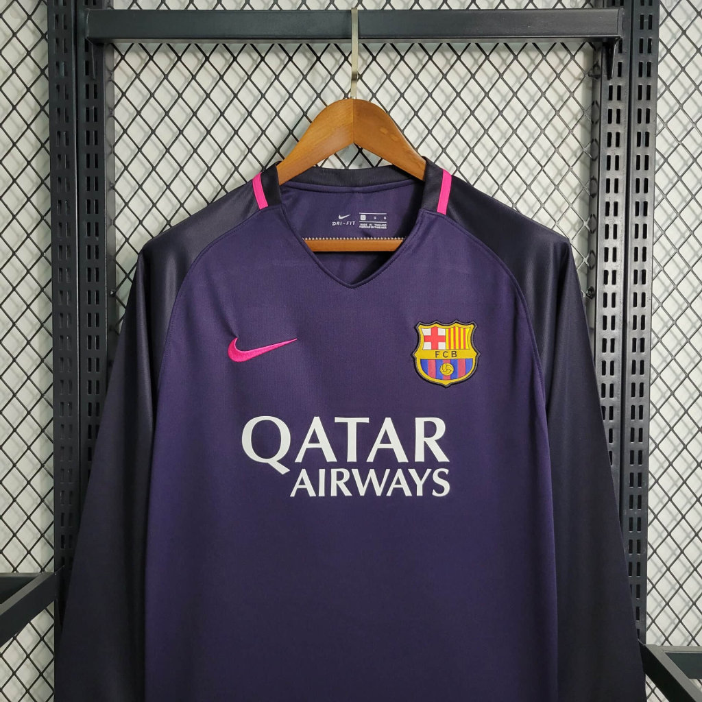 Retro Barcelona 16/17  Guest Long Sleeve jersey Fan Version