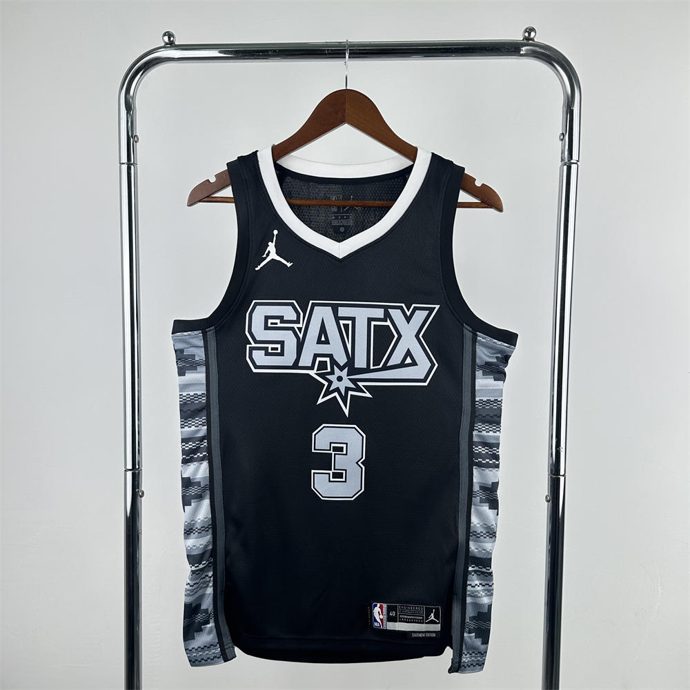 NBA San Antonio Spurs V-Neck Black jersey PAUL#3 S-XXL