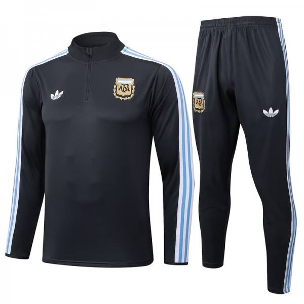 202526 Argentina dark grey Long-sleeved half-pull training kit Football team kit