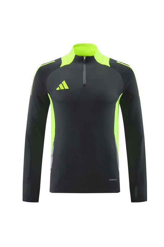 2024 Adidas dark grey Long-sleeved half-pull training kit Football team kit