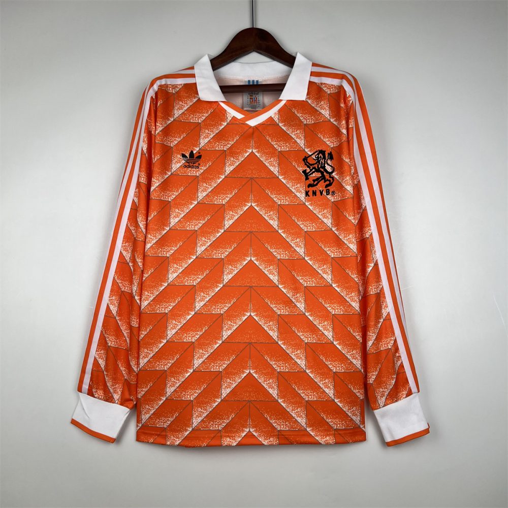 Retro Netherlands 1988 Holland Home Long Sleeve jersey Fan Version