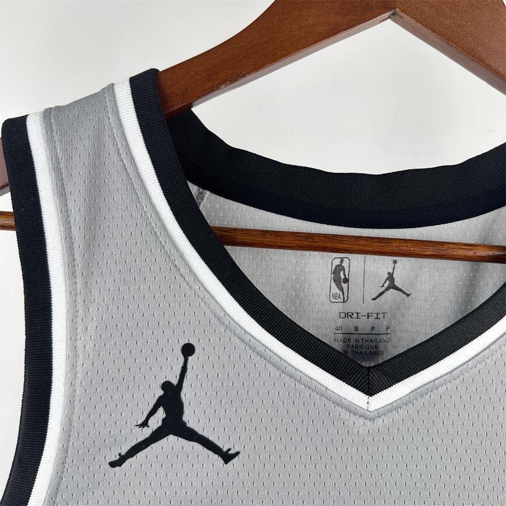 NBA San Antonio Spurs 2021 V-Neck Grey jersey WENBANYAMA#1 S-XXL