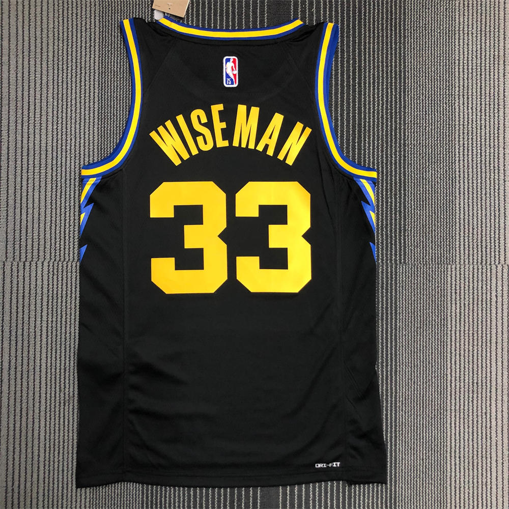 NBA Golden State Warriors V-Neck 75th anniversary Black Jersey WISEMAN#33 S-XXL