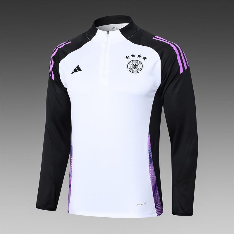 24/25 Germany White Long-sleeved half-pull training kit Football team kit
