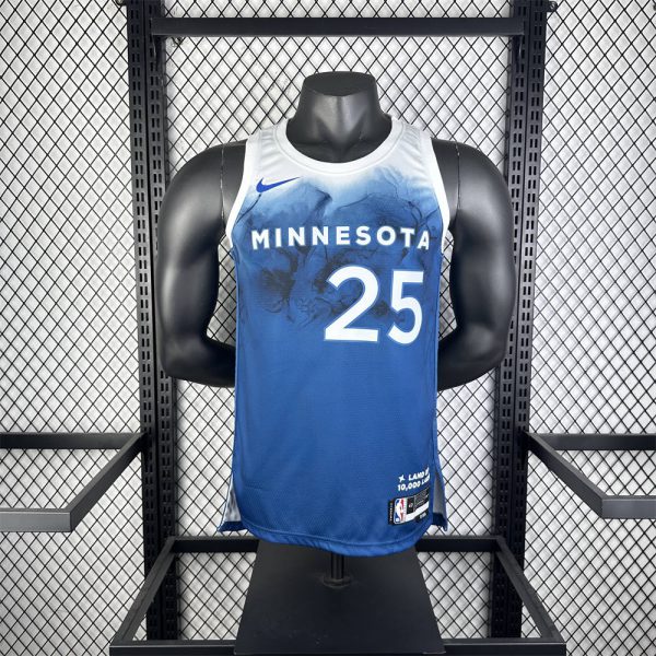 NBA Minnesota Timberwolves 2024 Round Neck City Edition Jersey ROSE#25 S-XXL