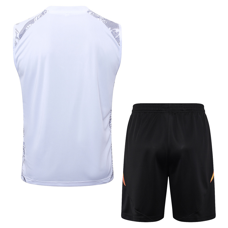 24/25 Real Madrid White Training Set Shirt and Shorts