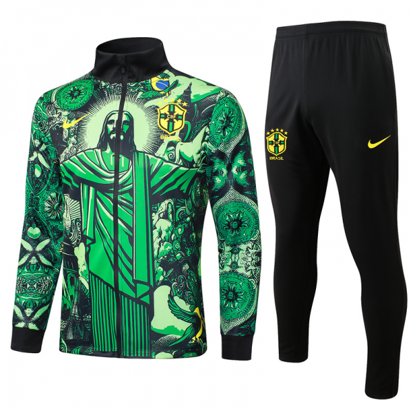 2024/25 Brazil Green Jacket Training Suit Set Football Team Shirt Sports Fashion