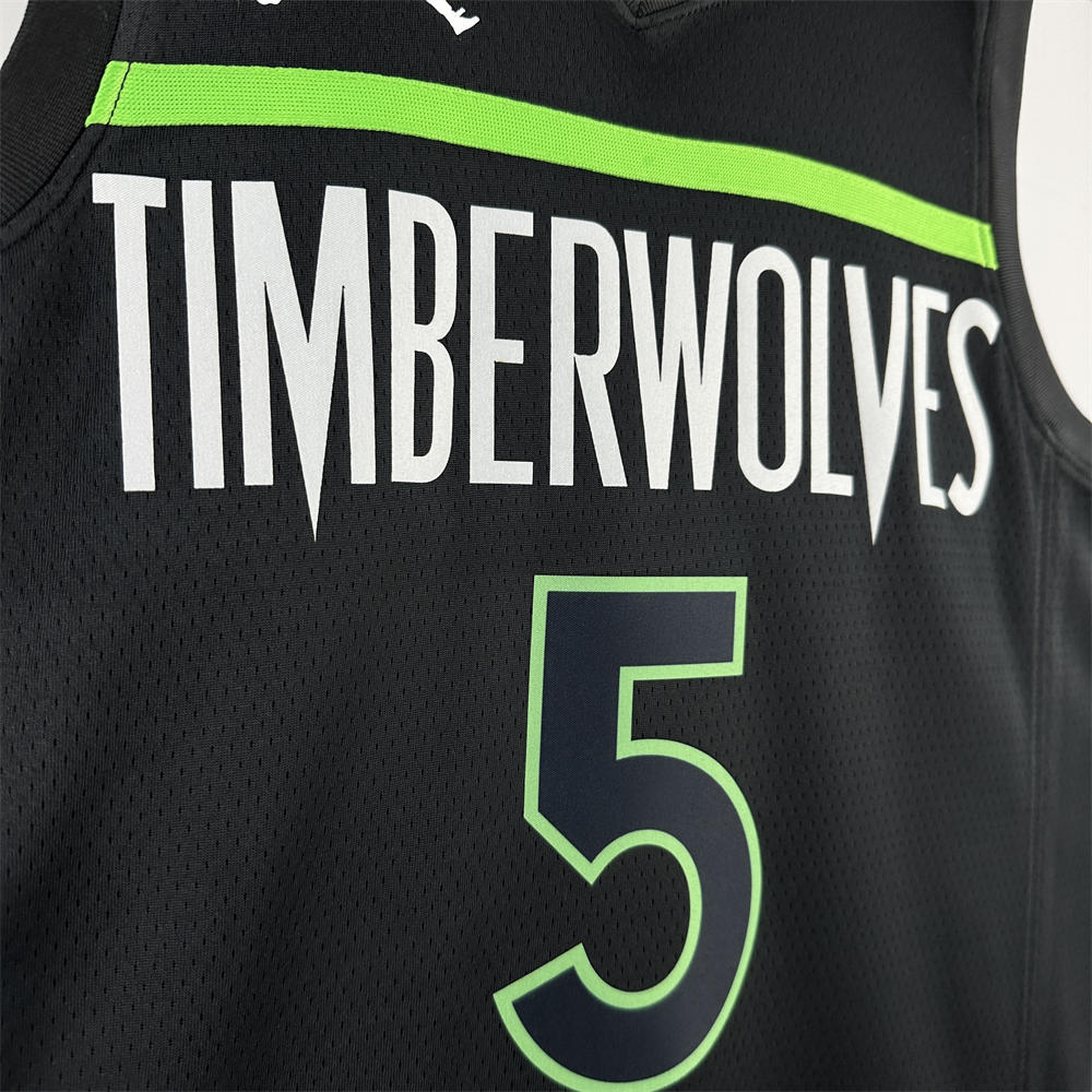 NBA Minnesota Timberwolves 2024 JORDAN Edition V-Neck Black Jersey EDWARDS#5 S-XXL