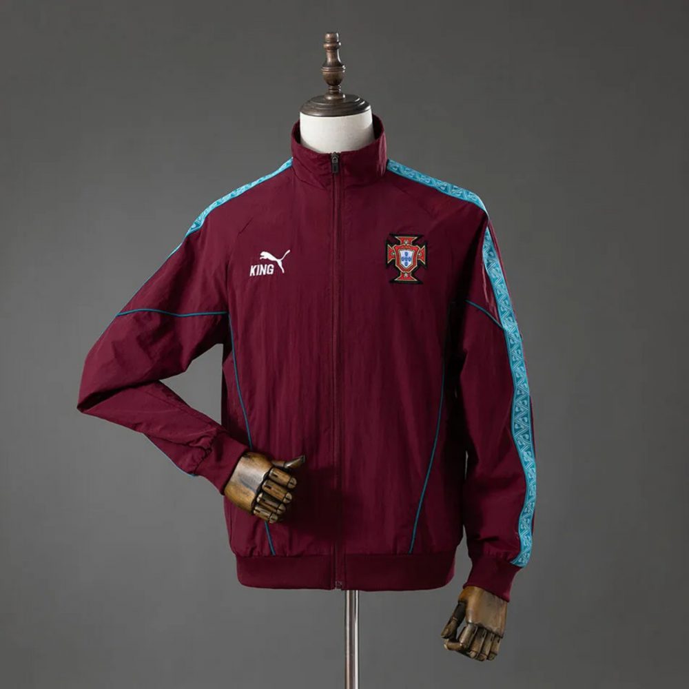 2026 Portugal KING Anthem Wine Red Jacket Windbreaker