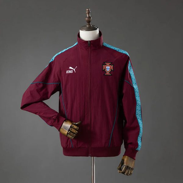 2026 Portugal KING Anthem Wine Red Jacket Windbreaker