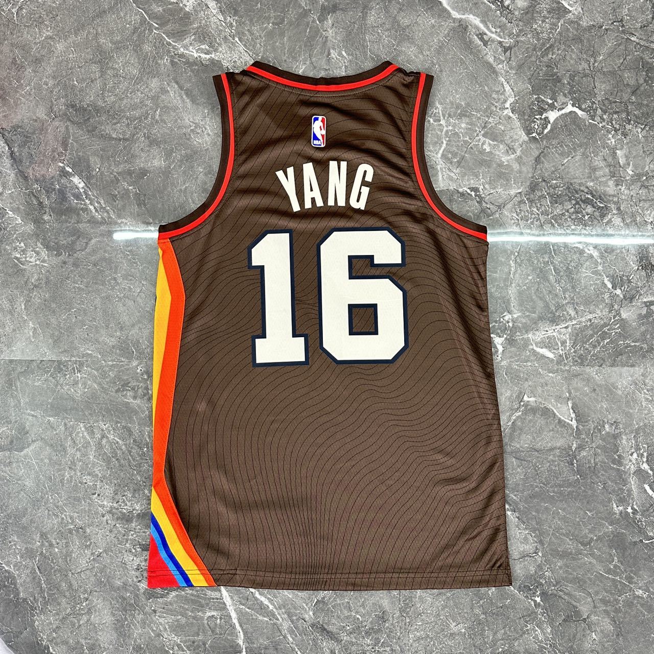 NBA Portland Trail Blazers 2021 V-Neck City Edition Black Jersey YANG#16 S-XXL