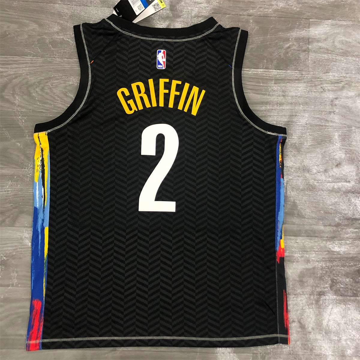 NBA Brooklyn Nets V-Neck Black Jersey GRIFFIN#2 S-XXL
