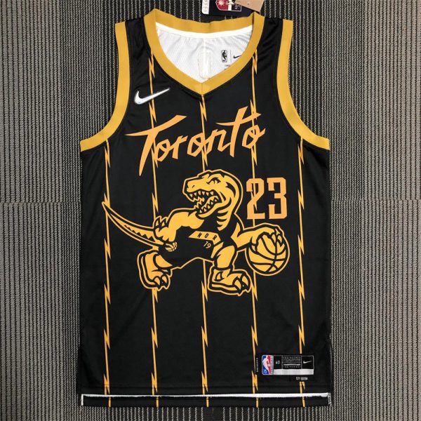 NBA Toronto Raptors V-Neck Black 75th Anniversary Jersey VANVLEET#23 S-XXL
