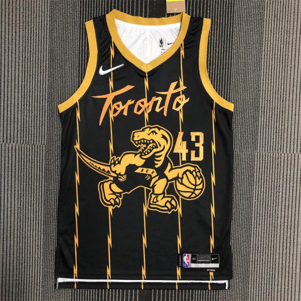 NBA Toronto Raptors V-Neck Black 75th Anniversary Jersey SIAKAM#43 S-XXL