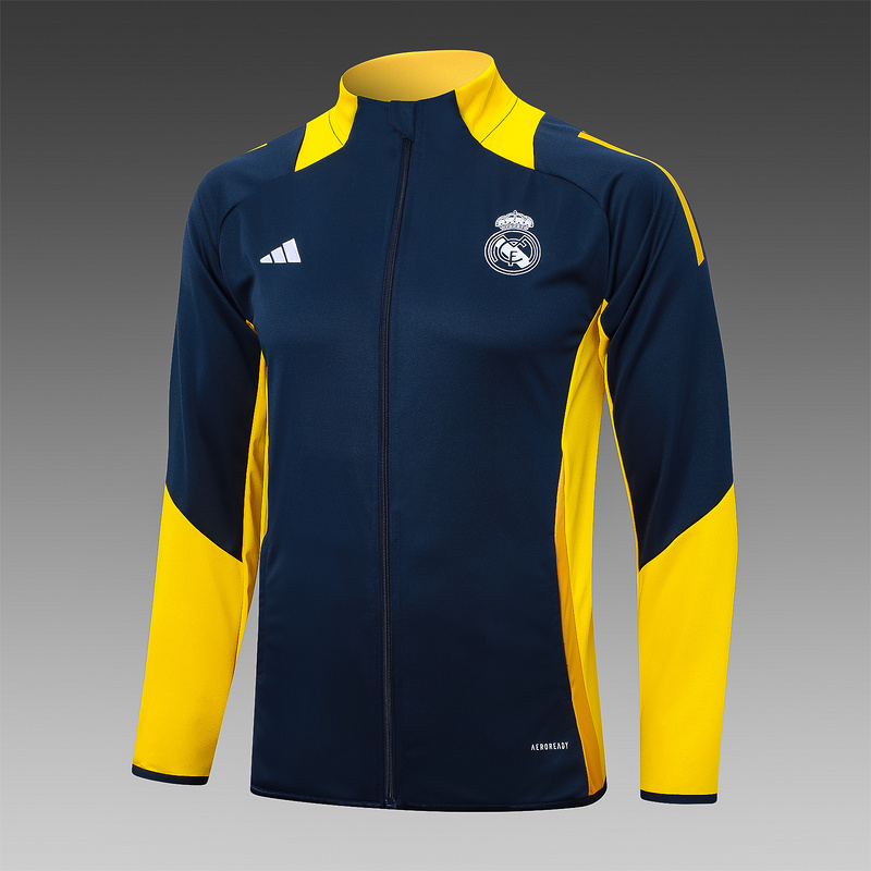 2024/25 Real Madrid Blue Jacket Training Suit Set Football Team Shirt Sports Fashion