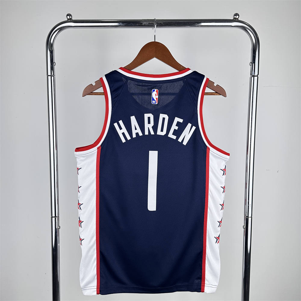 NBA Los Angeles Clippers 2019 City Edition Round Neck dark blue Jersey HARDEN#1 S-XXL