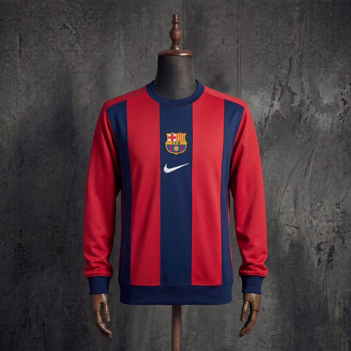 2025/26 Barcelona Long Sleeve Red & Blue Sweatshirt