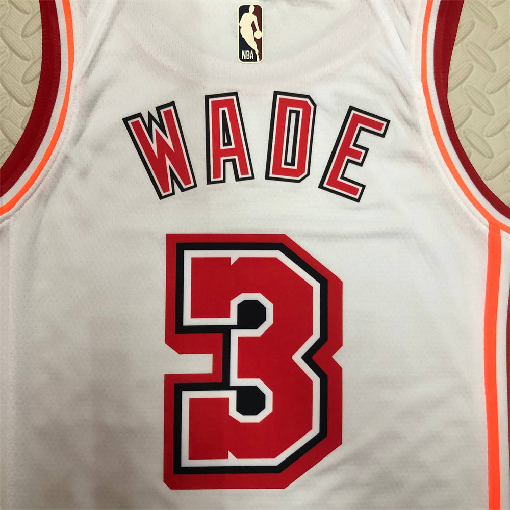 NBA Miami Hearts V-Neck White Jersey WADE#3 S-XXL