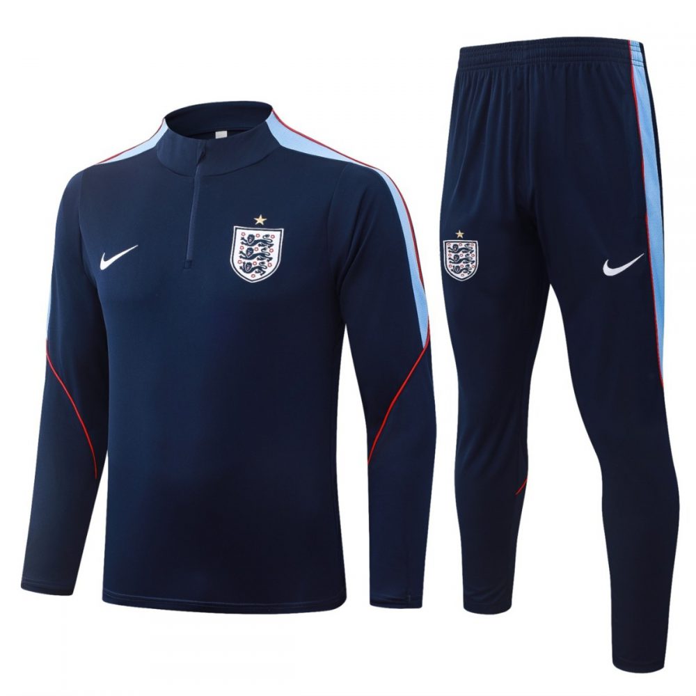 2026 England Cyan Long-sleeved half-pull training kit
