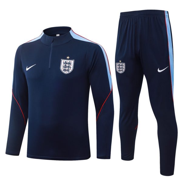 2026 England Cyan Long-sleeved half-pull training kit