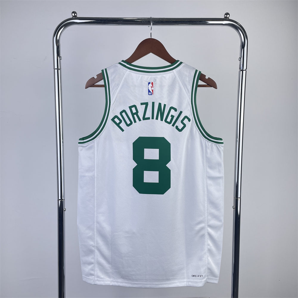 NBA Boston Celtics Round Neck White Jersey PORZINGIS#8 S-XXL
