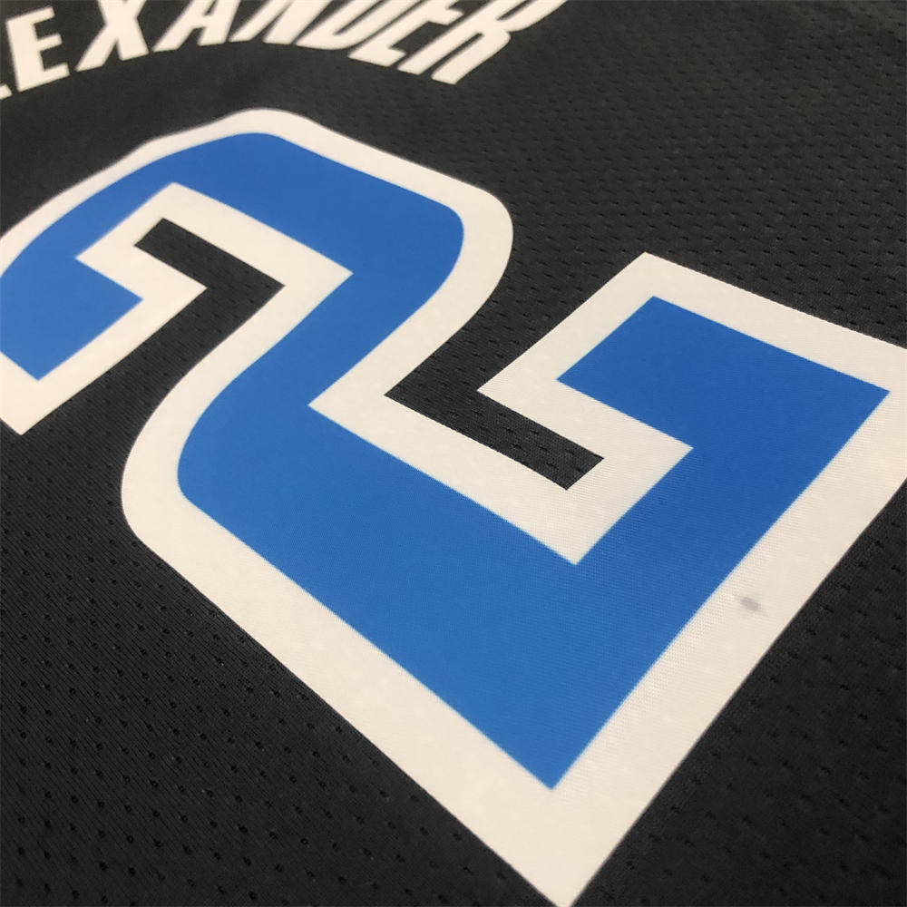 NBA Oklahoma City Thunder V-Neck Black Jersey GILGEOUS-ALEXANDER#2 S-XXL