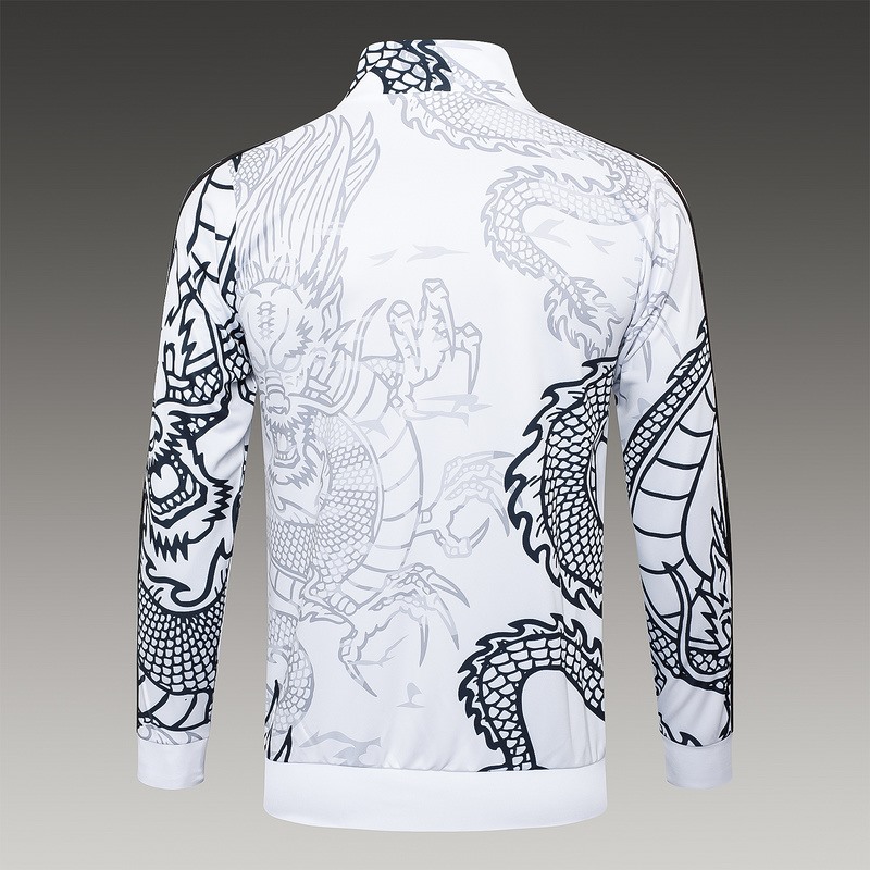 2024 Real Madrid White Jacket Training Suit Set Football Team Shirt Sports Fashion