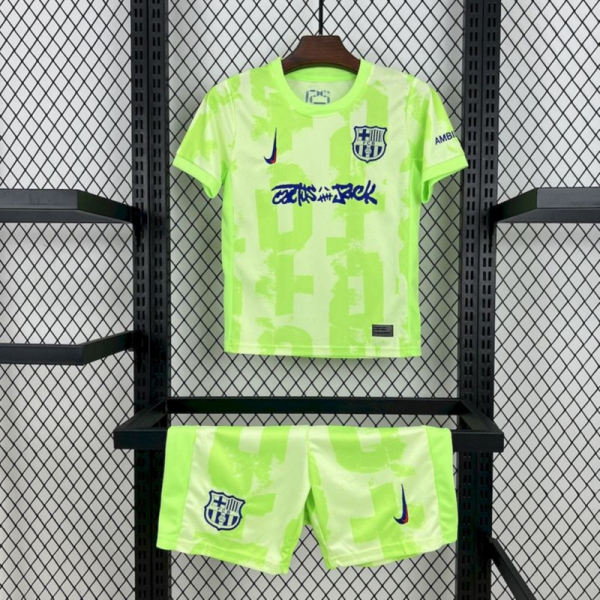 2024/25 Barcelona Second Away Travis Scott Edition jersey kids Kits size: 16-28