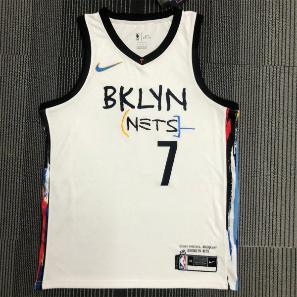 NBA Brooklyn Nets V-Neck White Jersey DURANT#7 S-XXL