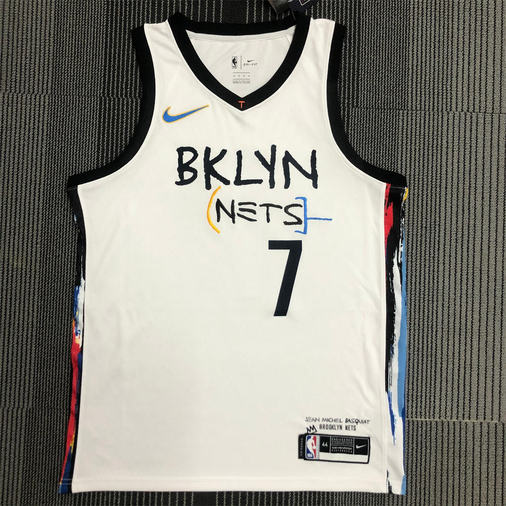 NBA Brooklyn Nets V-Neck White Jersey DURANT#7 S-XXL