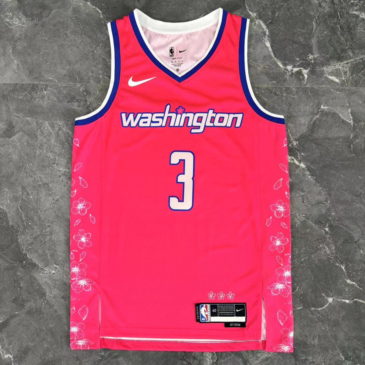 NBA Washington Wizards V-Neck Pink Jersey YOUNG#3