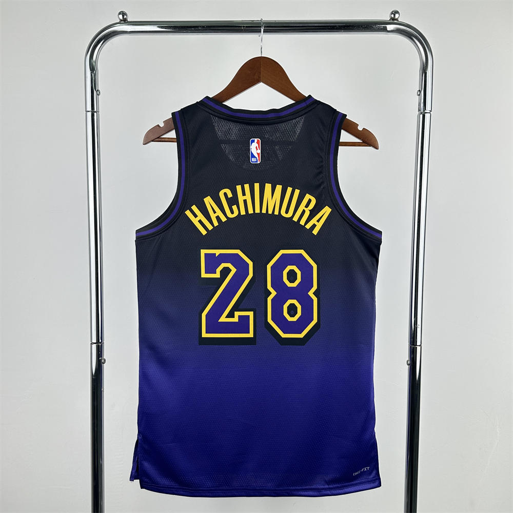 NBA Los Angeles Lakers 24/25 City Edition Purple Jersey HACHIMURA#28 S-XXL