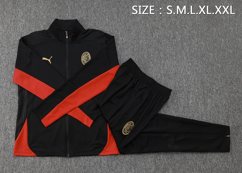 2024/25 AC Milan Black Jacket Training Suit Set Football Team Shirt Sports Fashion