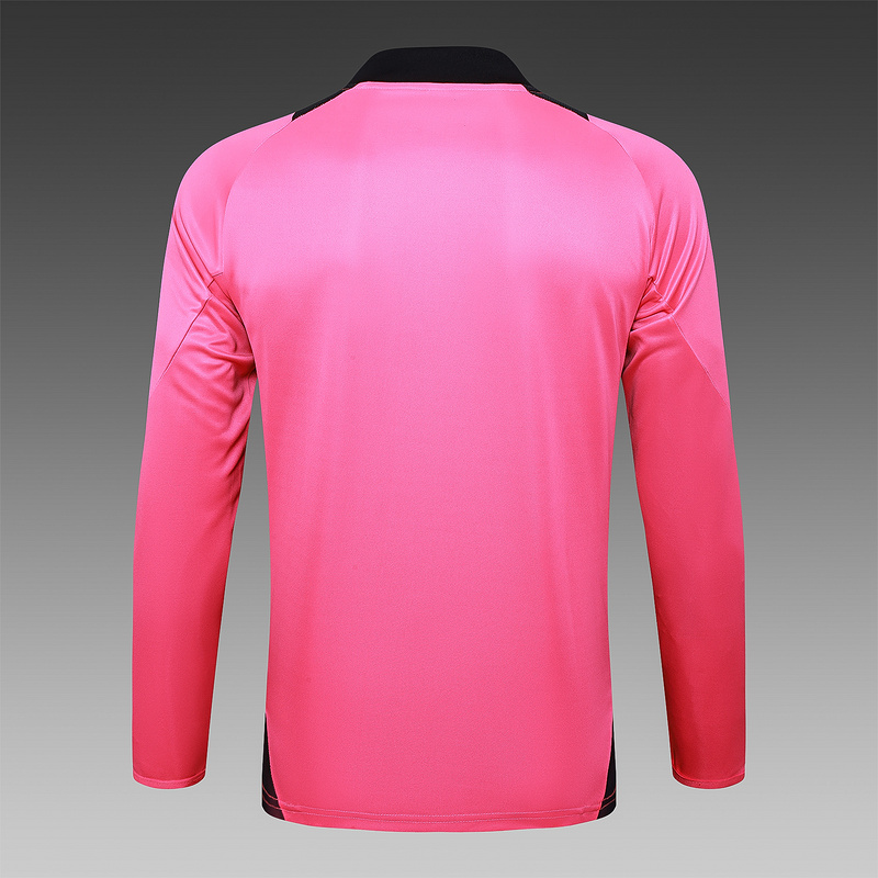 24/25 Real Madrid Fluorescent pink Long-sleeved half-pull training kit Football team kit