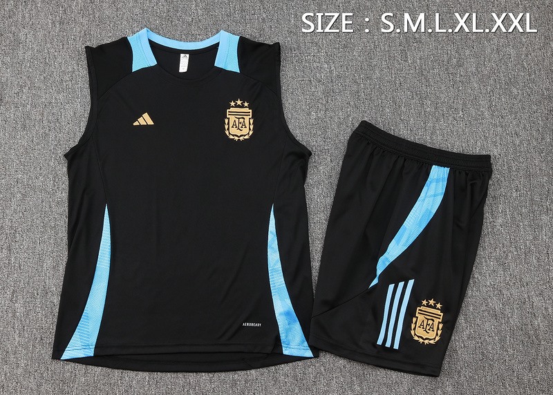 24/25 Argentina Black Training Set Shirt and Shorts