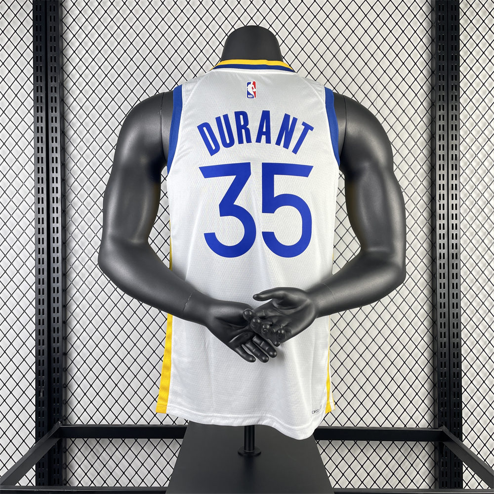 NBA Golden State Warriors 2023 V-Neck White Jersey DURANT#35 S-XXL