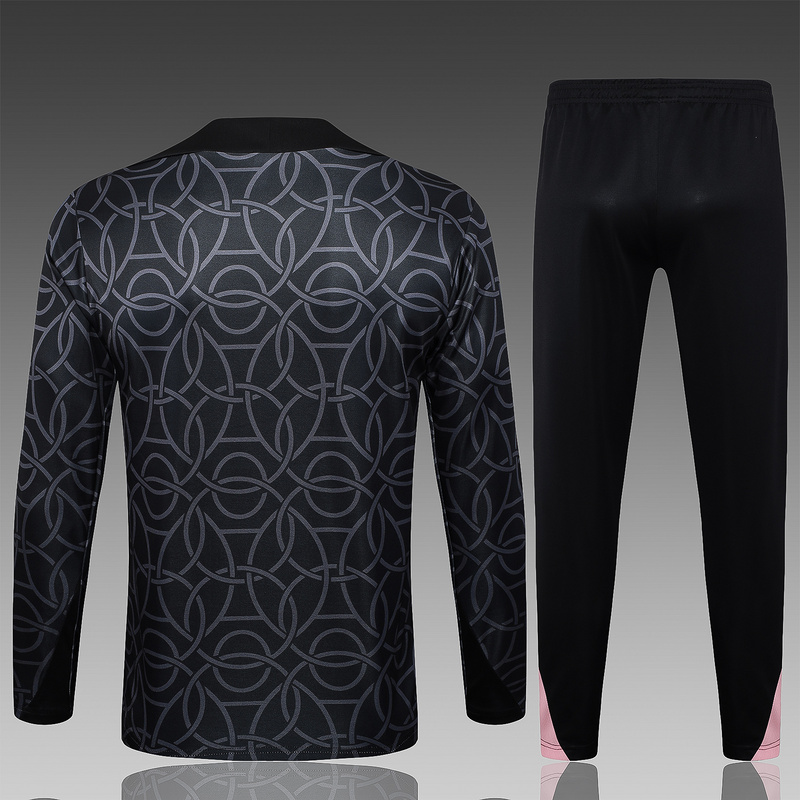 24/25 Paris Black Long-sleeved half-pull training kit Football team kit
