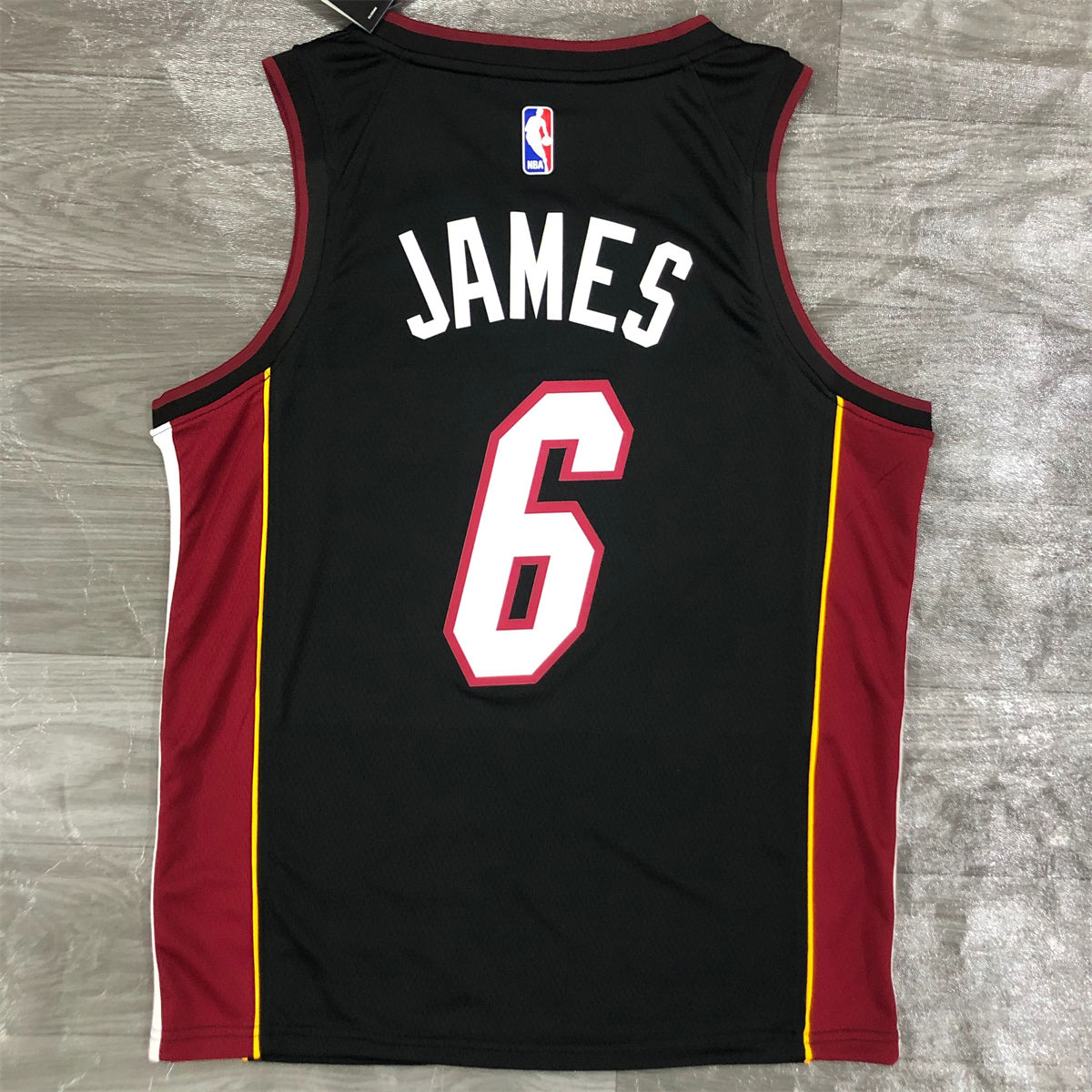 NBA Miami Hearts V-Neck Black Jersey JAMES#6 S-XXL