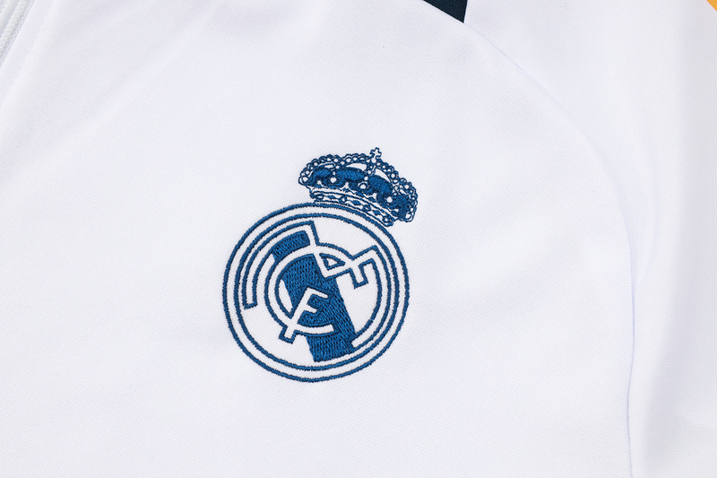 2024/25 Real Madrid White Jacket Training Suit Set Football Team Shirt Sports Fashion